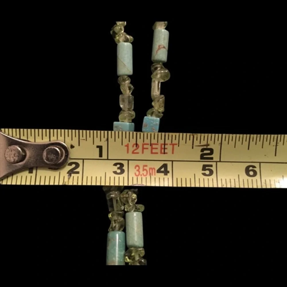 VINTAGE Green and Turquoise Color Beaded Bracelet - Picture 6 of 7